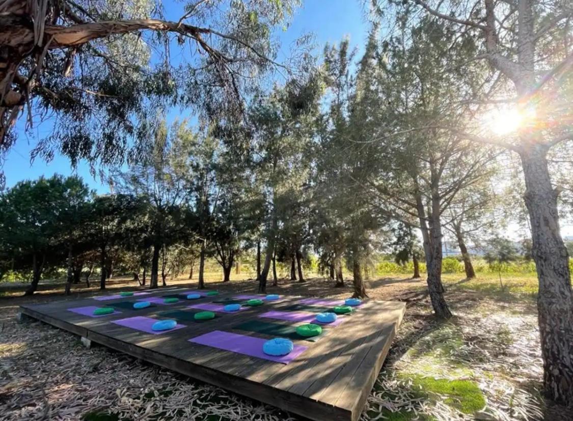 Glamping On Organic Yoga Farm With Natural Swimming Pool Near Beach Moncarapacho Bagian luar foto